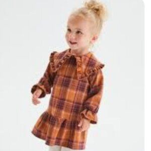 Checked Long Sleeve Dress Outfit -= NEXT Girls 3-4yrs old